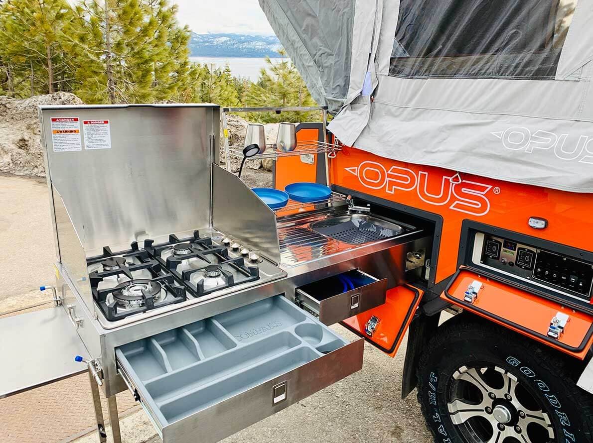 OPUS camper trailer on a Queensland coast