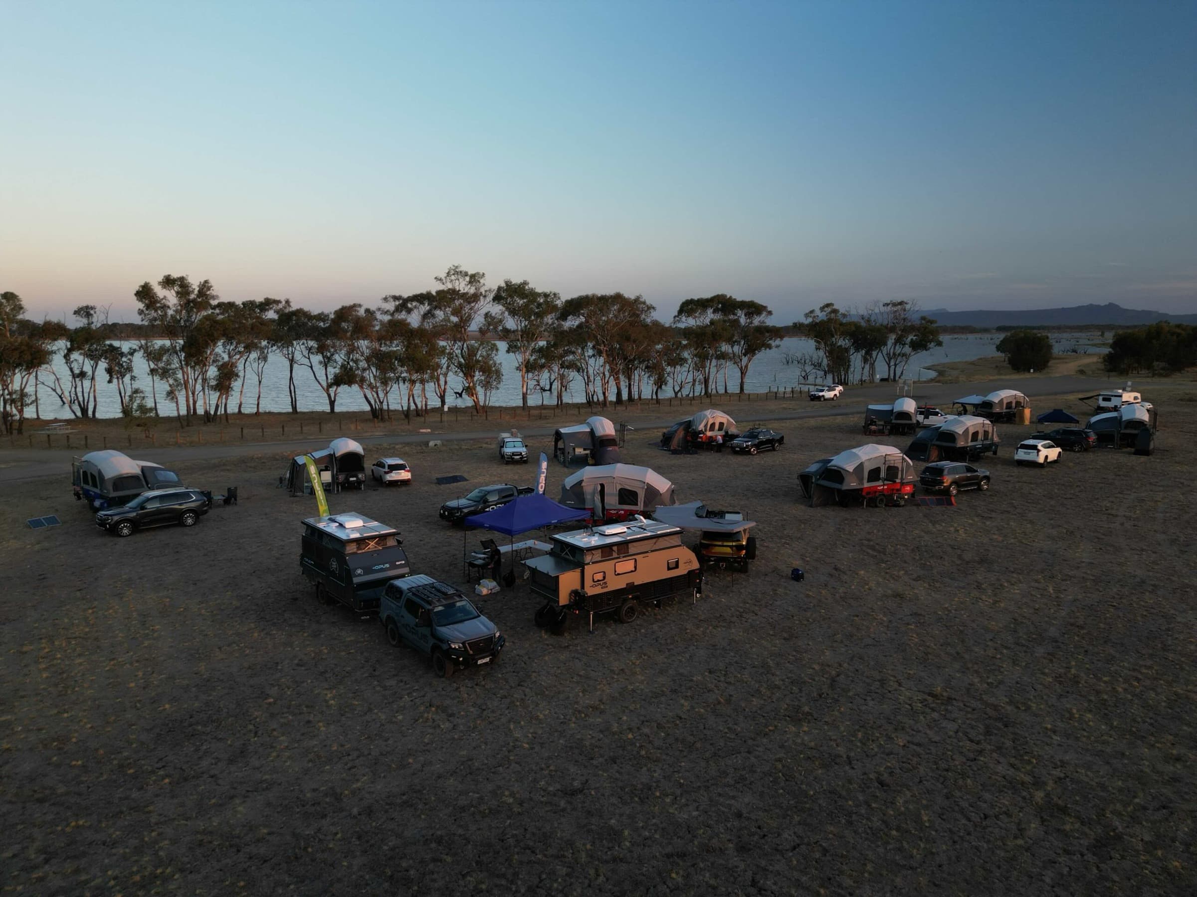 OPUS hybrid caravan set up off-grid