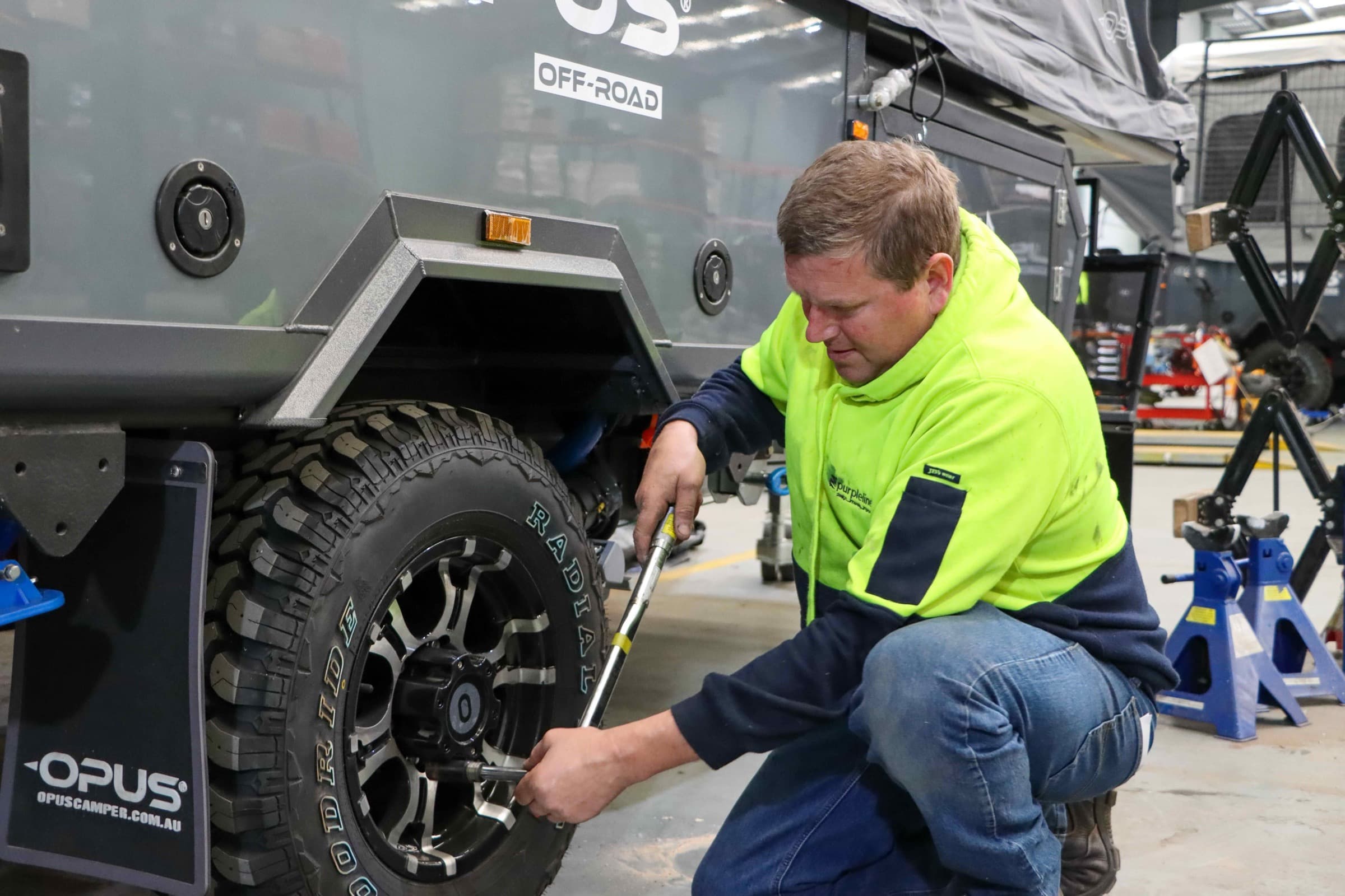 Vern, OPUS technician, on the workshop floor in Keysborough
